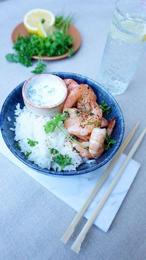Garlic Scampi with Rice