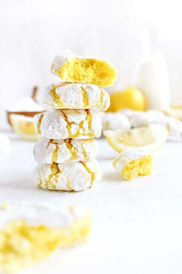 Lemon Cream Cheese Crinkle Cookies