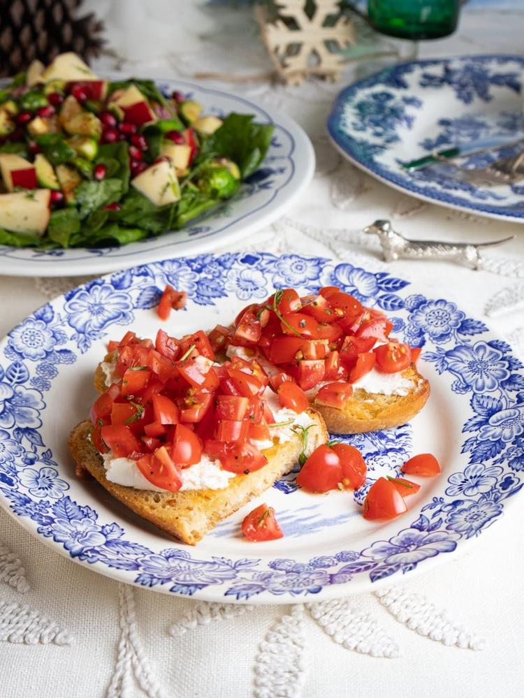 Crostini with Christmas Salad