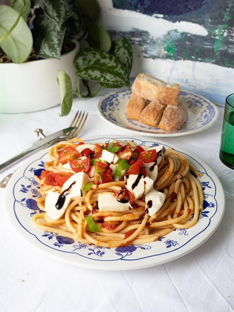 Pasta Arrabbiata with Fresh Mozzarella