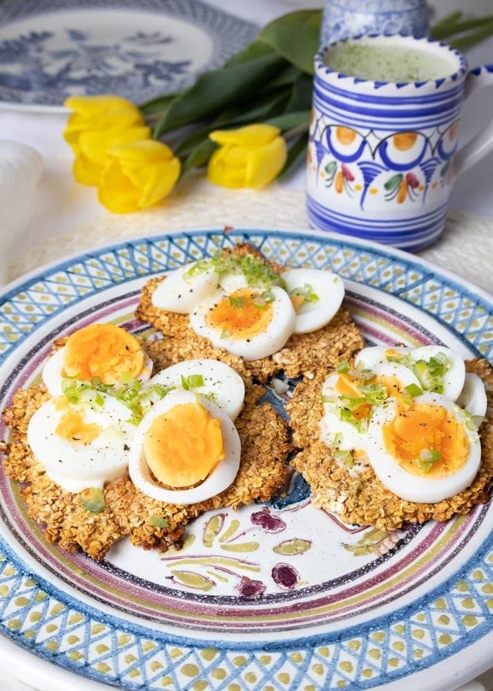 Homemade Crispbread with Boiled Eggs