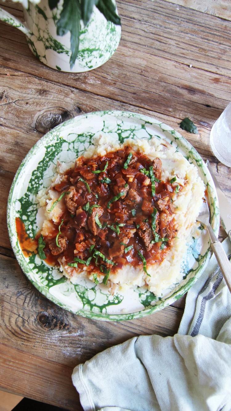 Beef Stew with Mashed Potatoes