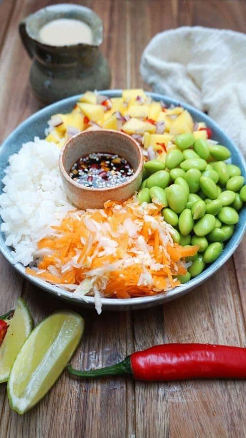 Poke Bowl with Homemade Tahini Dressing