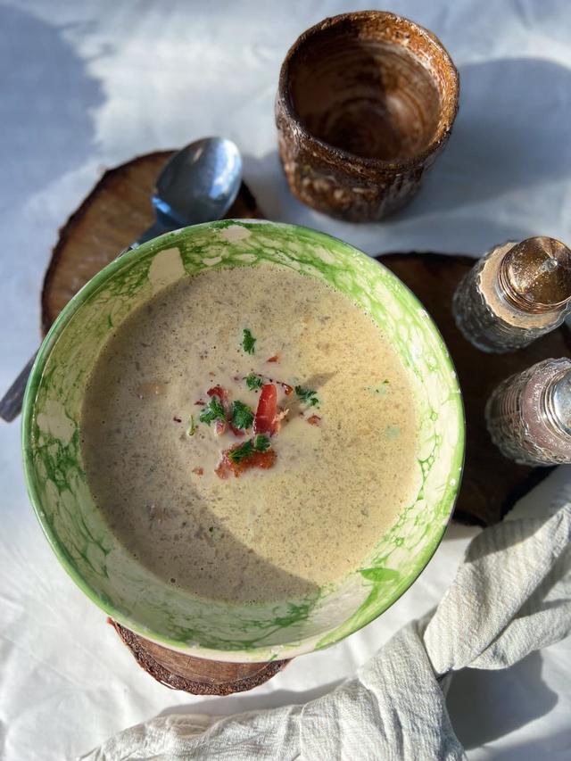 Mushroom Soup with Bacon