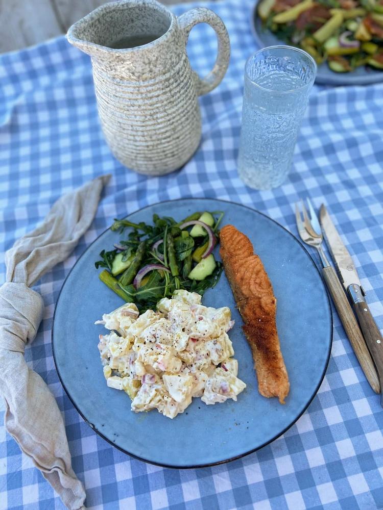 Pan-fried Salmon with Creamy Potato Salad