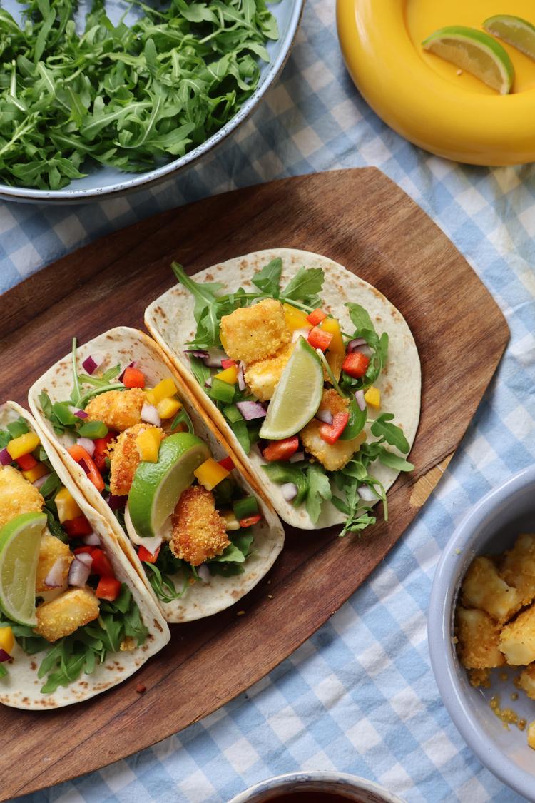 Crispy halloumi-taco