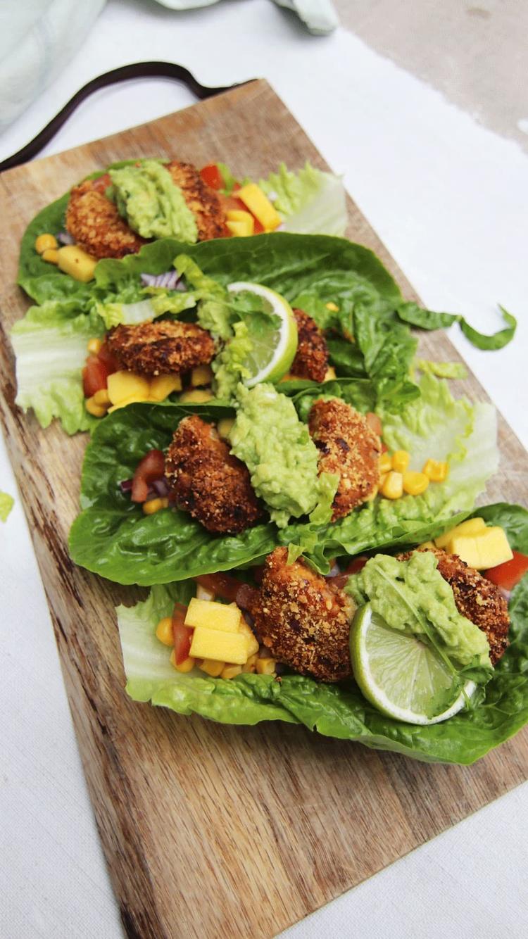 Crispy Falafel in Lettuce Wraps