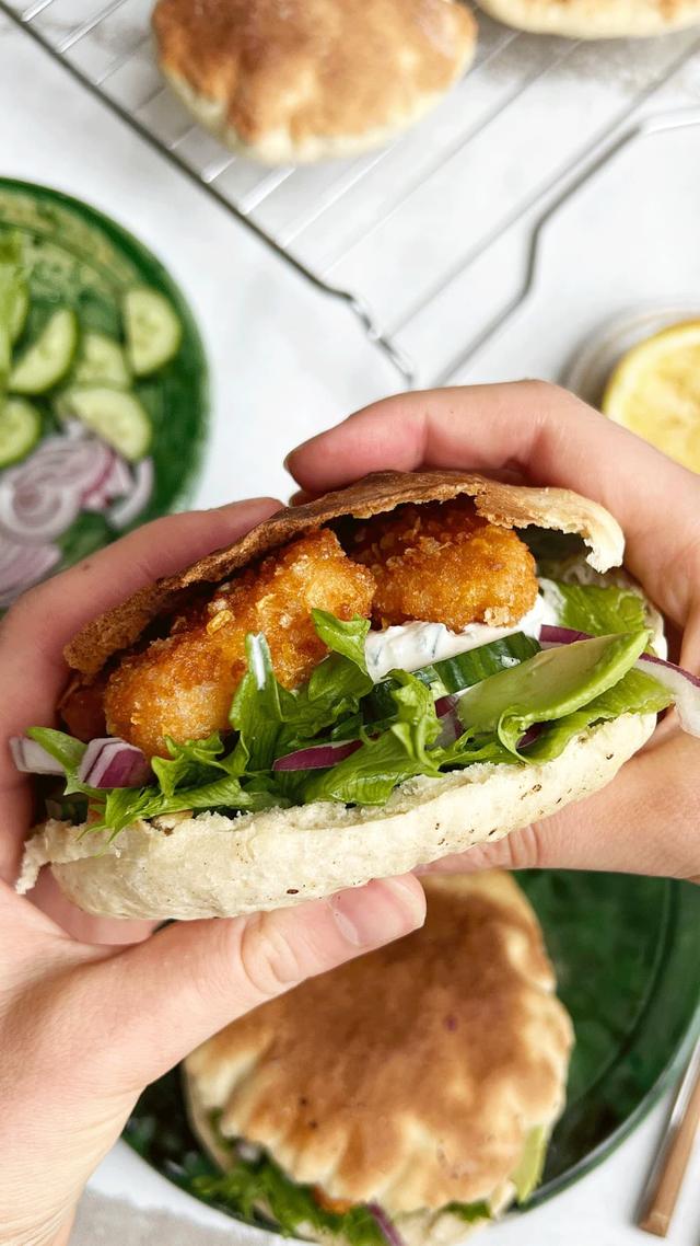 Veggie Nuggets with Homemade Pita Bread 