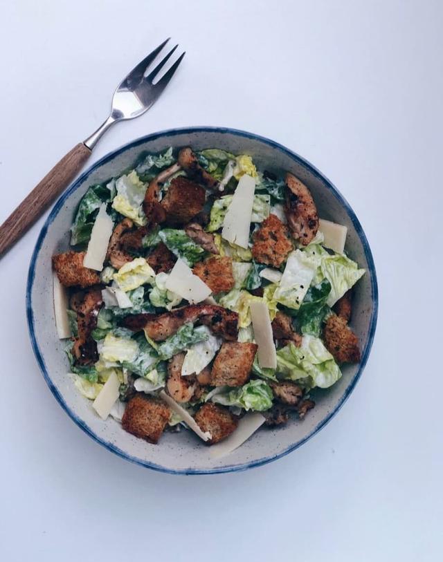 Chicken Caesar salad with Homemade Croutons