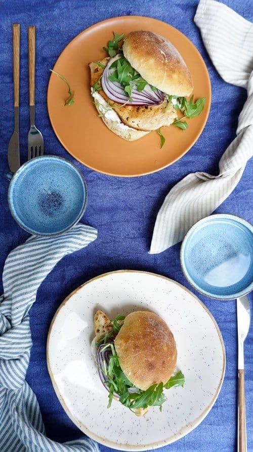 Chicken Burgers in Homemade Potato Buns