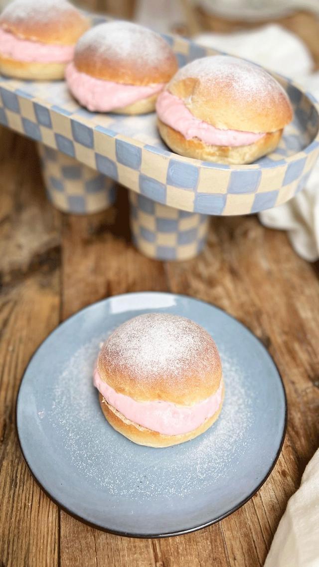 Buns with Raspberry Whipped Cream