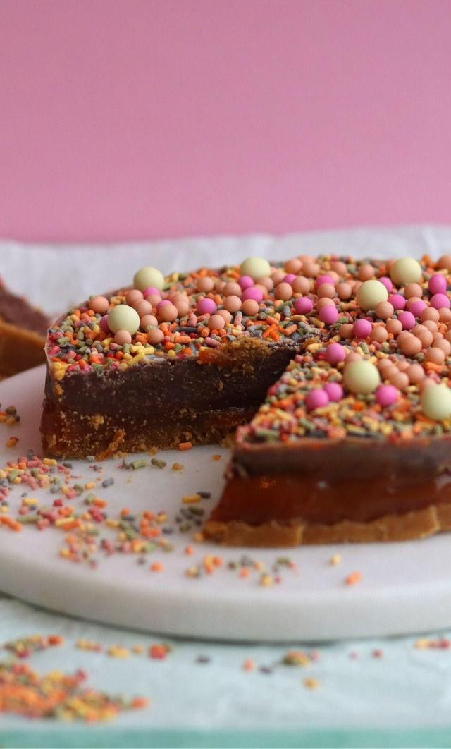 Caramel Cake with Cake Sprinkles