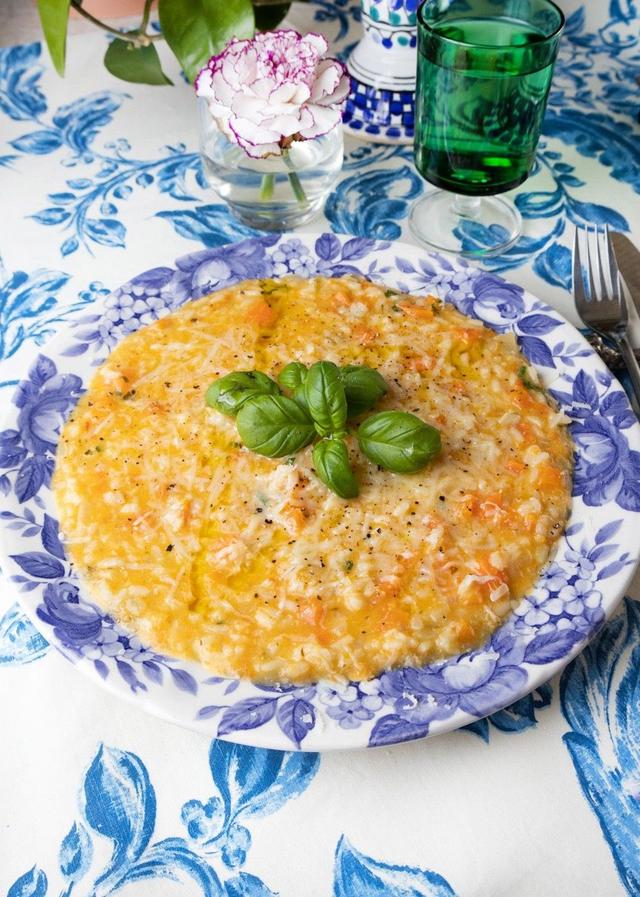 Carrot Risotto with Leftover Carrot Soup 