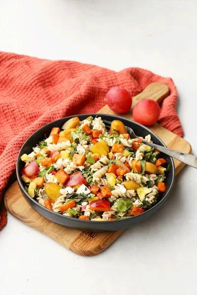 Linda's Feta and Pasta Salad with Sweet Potato and Plums