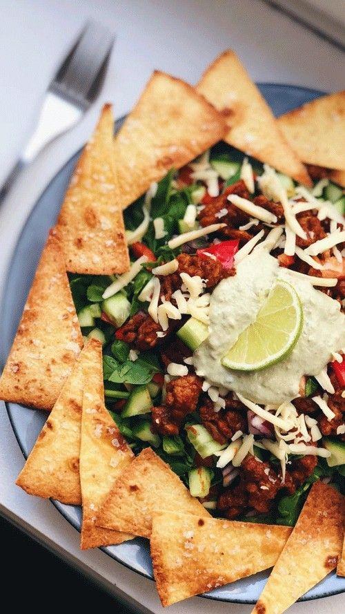 Taco Salad with Homemade Tortilla Chips