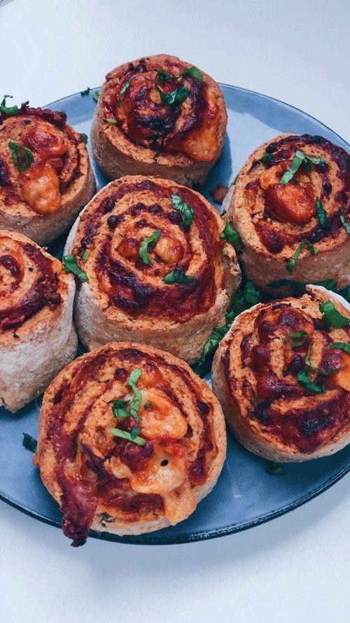 Whole Grain Pizza Rolls with Salami