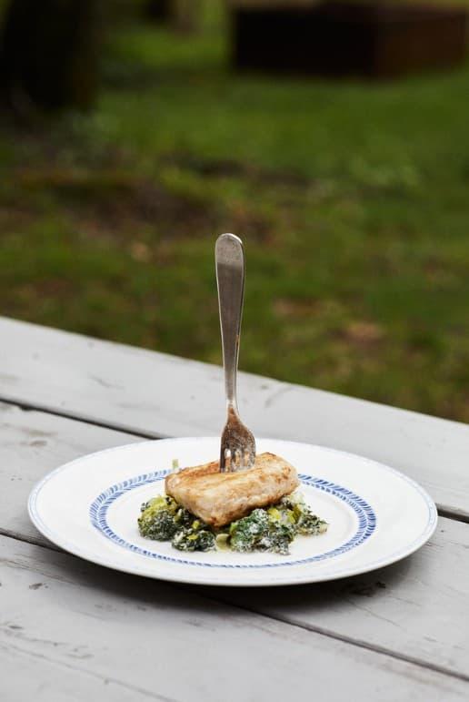 Fish and Mussels with Stewed Kale