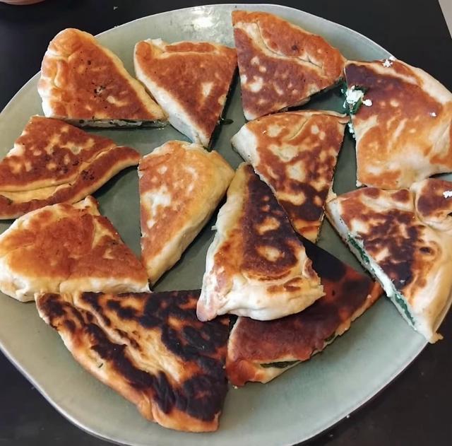 Pita med fetaost og spinat