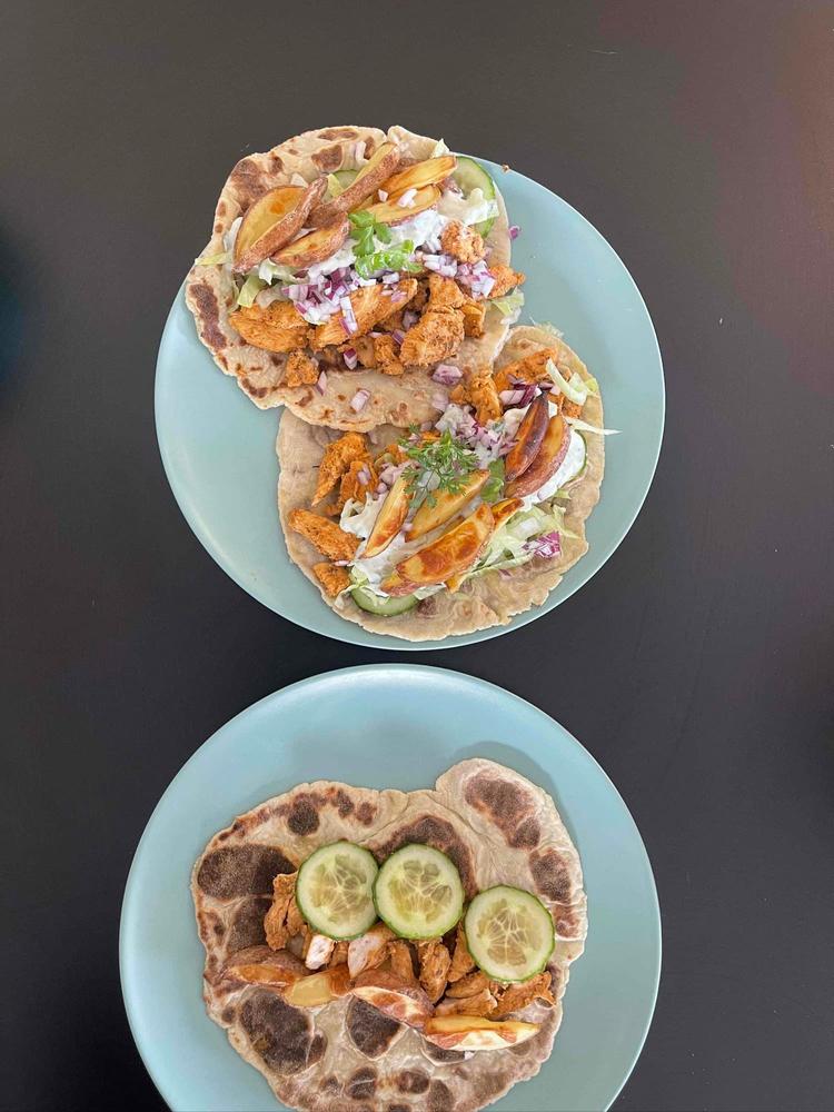 Gyros i potetlomper