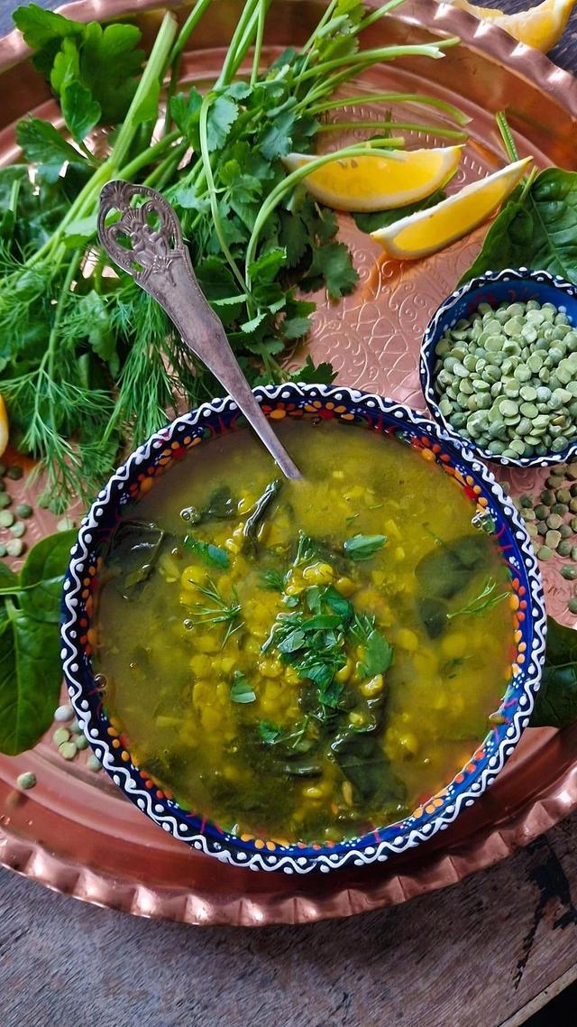 Grønn chana dal-suppe