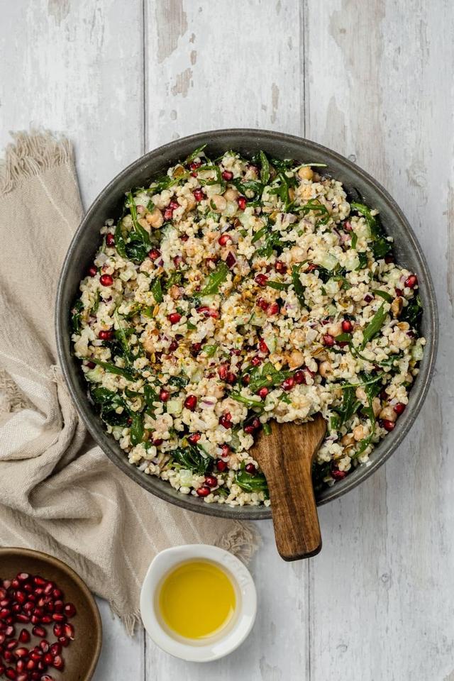 Bulgur Salad with Feta Cheese and Pomegranate