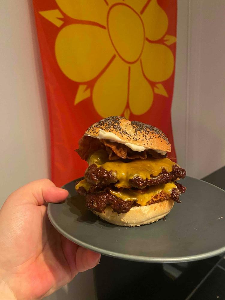 Dobbel smash-cheeseburger