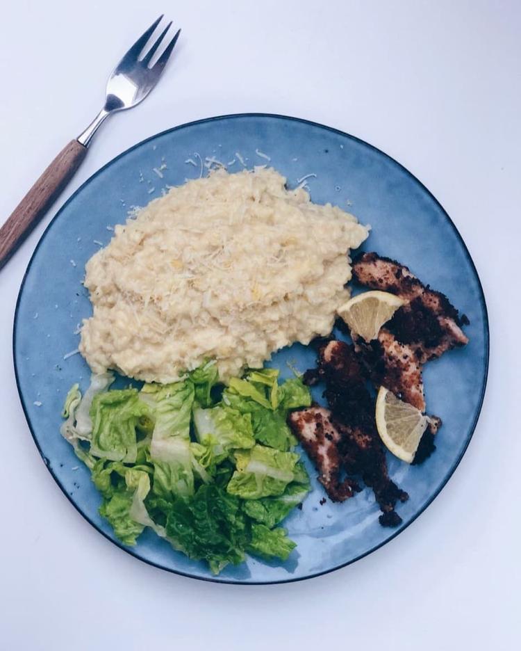 Kremet risotto og panert kylling