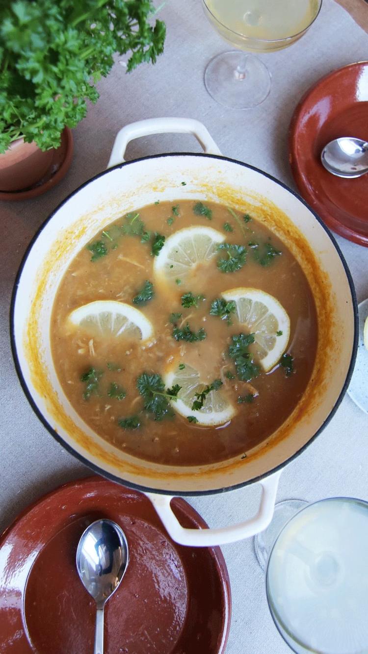 Gresk sitronsuppe med kylling og ris