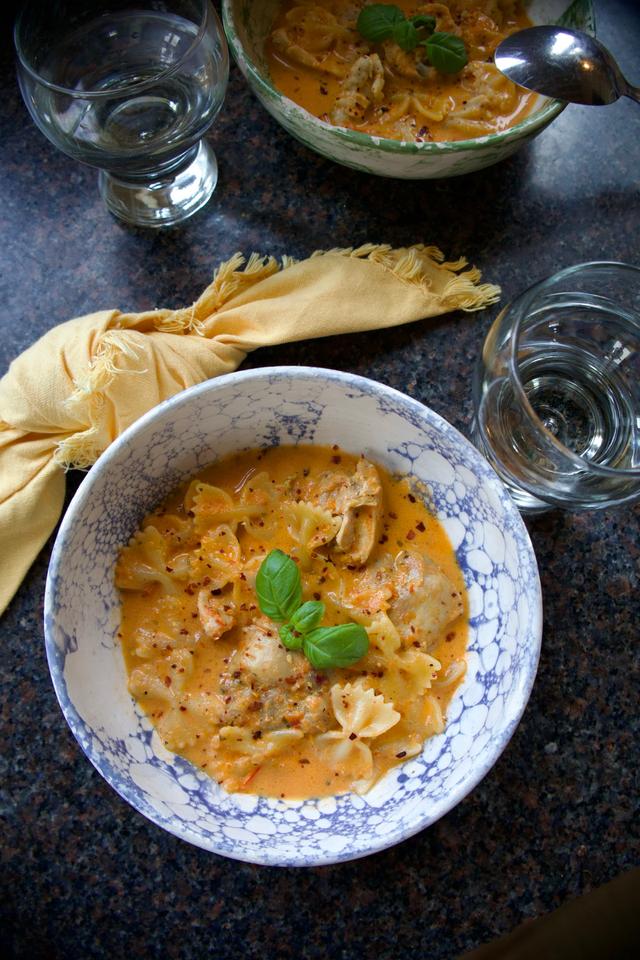 Ovnsbakt kyllingsuppe