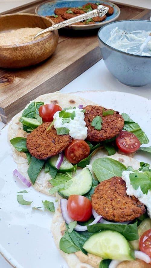 Lentil "Kofta" in Homemade Potato Wraps