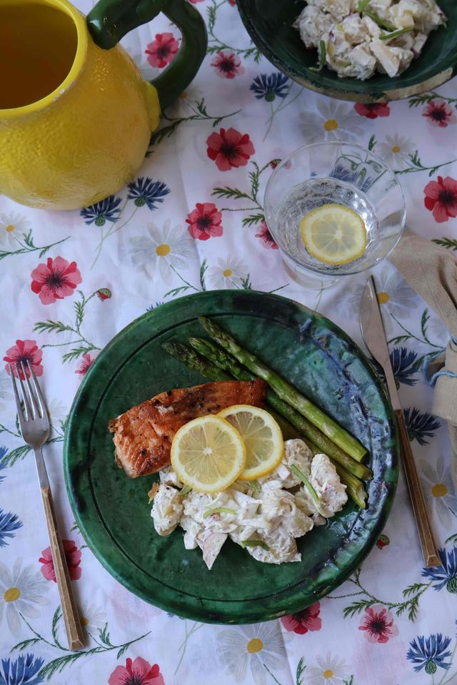 13/01 Panert laksefilet med potetsalat