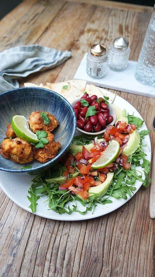 Deconstructed Tacos with Cauliflower Wings