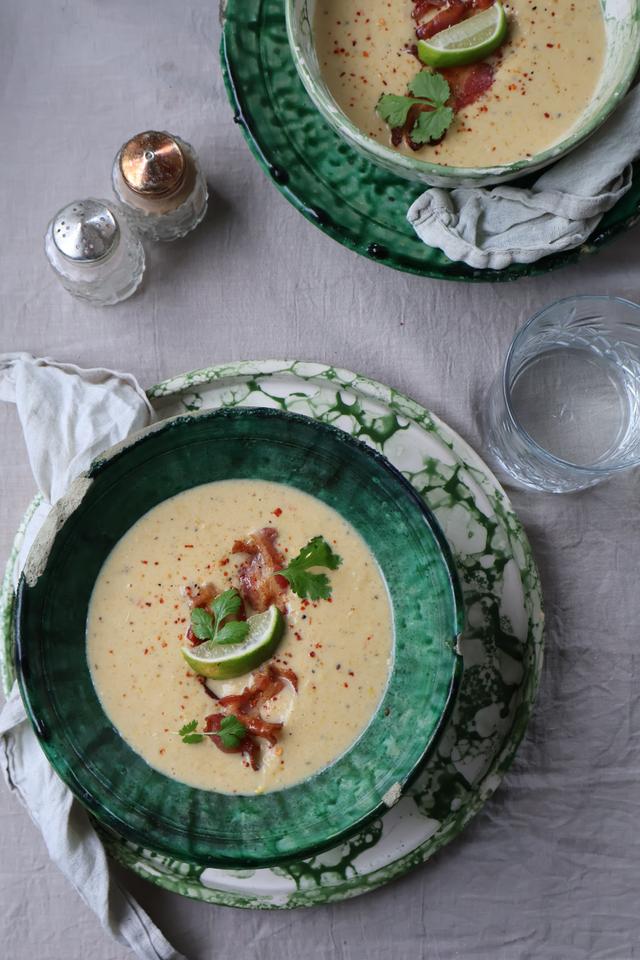 05/03 Spicy maissuppe med sprøstekt bacon