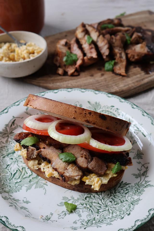 05/04 Spicy pork steak sandwich