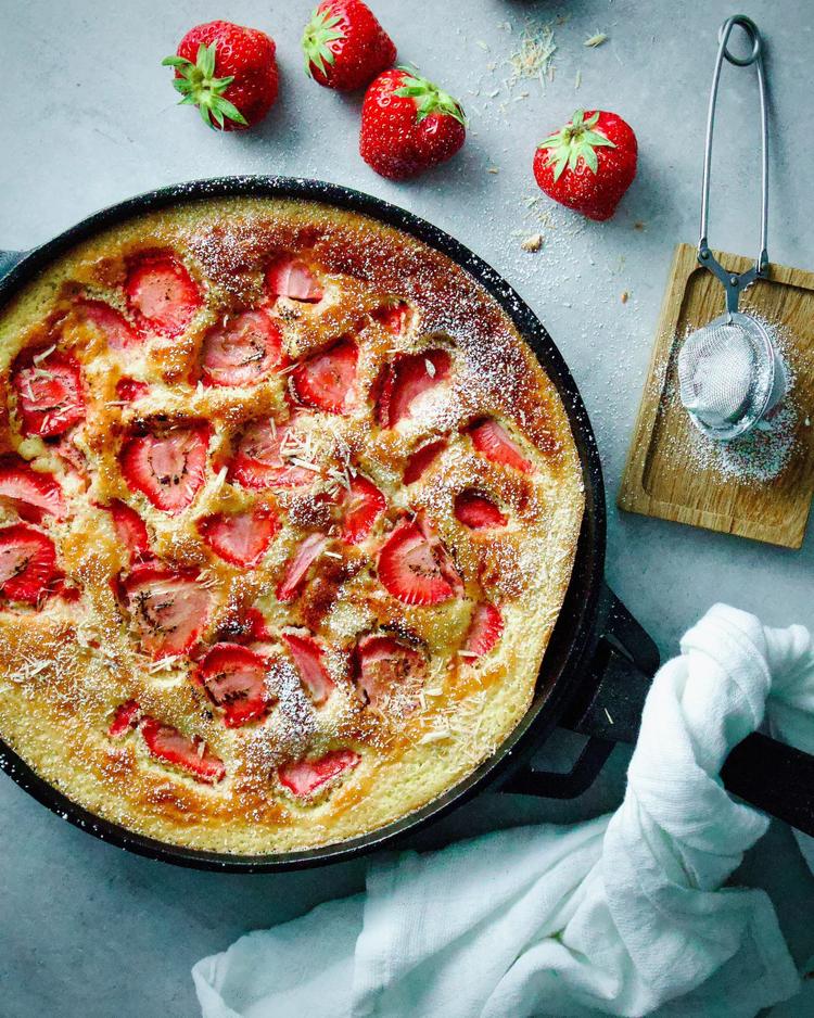 Jordbær Clafoutis